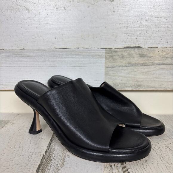 Wandler Women’s 35.5 / US 5 Julio Black Leather Mules Italian Designer Heels New - Picture 2 of 8